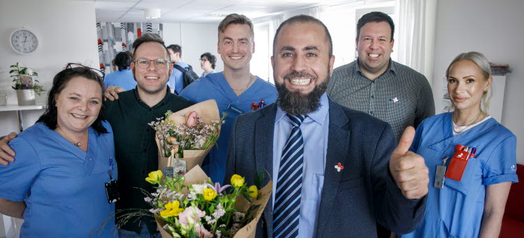 Från vänster på bilden: Katrin Holgersson, Carl Fridolfsson, Herman Björksved Boberg, Ismael Alabdullah Sharot, Ola Nordqvist, Karin Appelqvist.